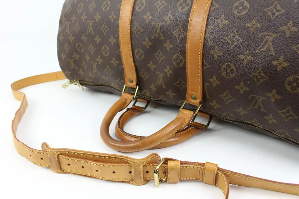 Louis Vuitton Monogram Keepall Bandouliere 55 Duffle Bag with Strap 83lk411s