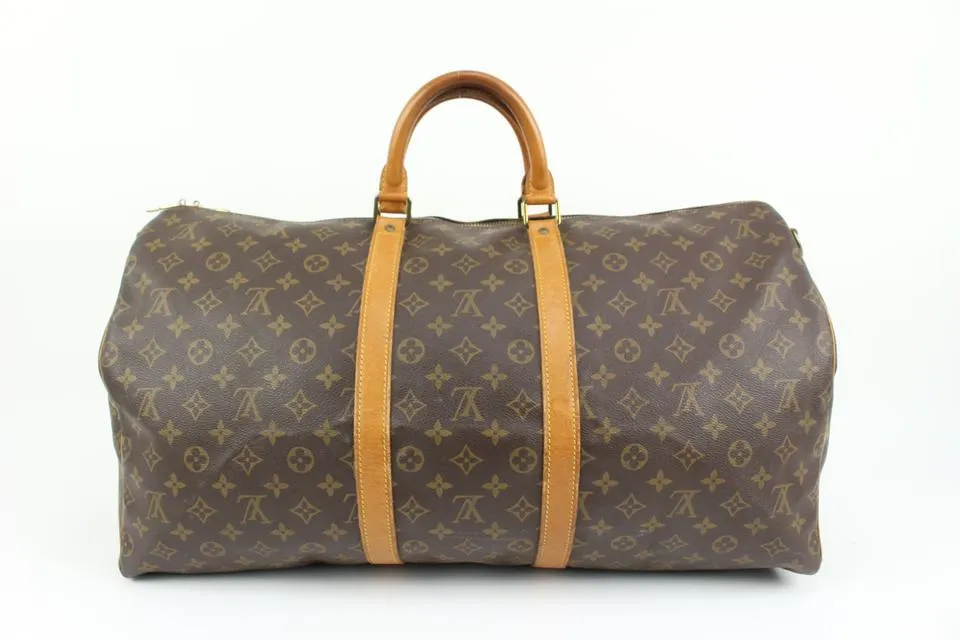 Louis Vuitton Monogram Keepall Bandouliere 55 Duffle Bag with Strap 83lk411s