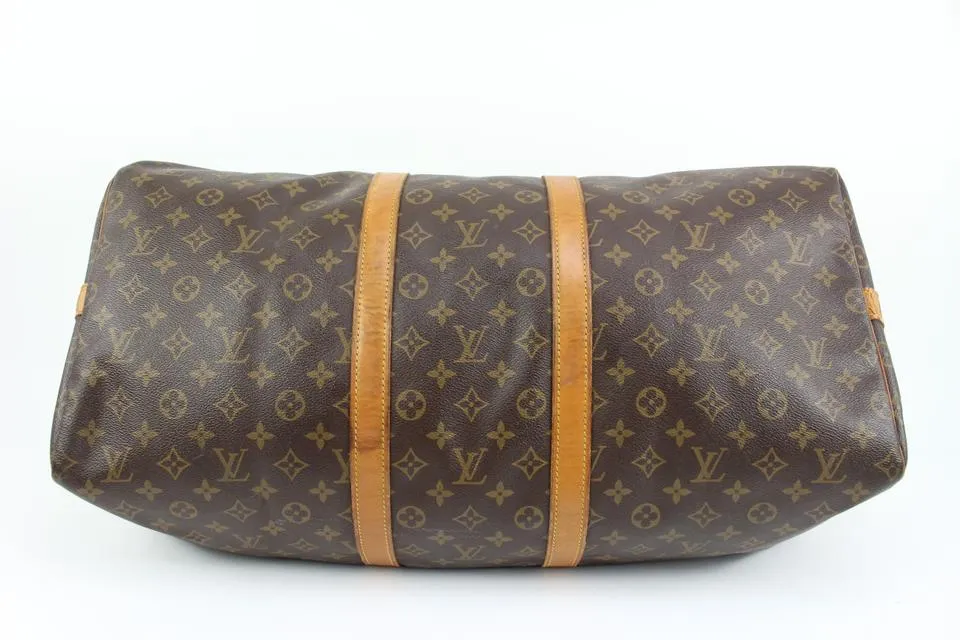 Louis Vuitton Monogram Keepall Bandouliere 55 Duffle Bag with Strap 83lk411s