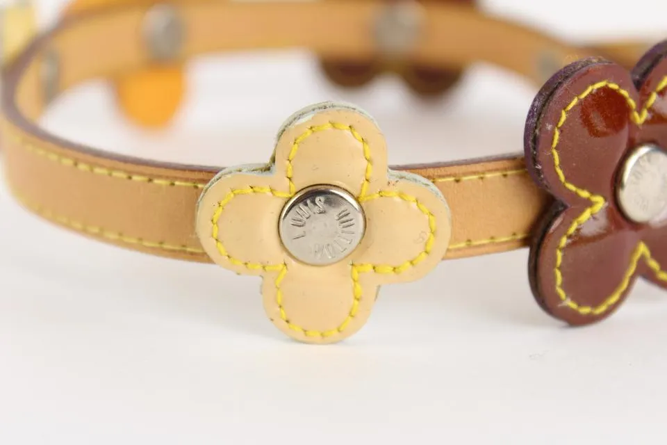 Louis Vuitton Multicolor Vernis Fleur x Vachetta Leather Belt Strap Bracelet 16LVS12