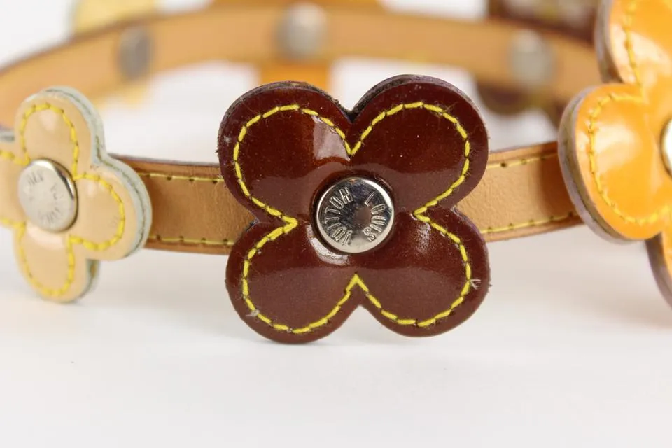 Louis Vuitton Multicolor Vernis Fleur x Vachetta Leather Belt Strap Bracelet 16LVS12