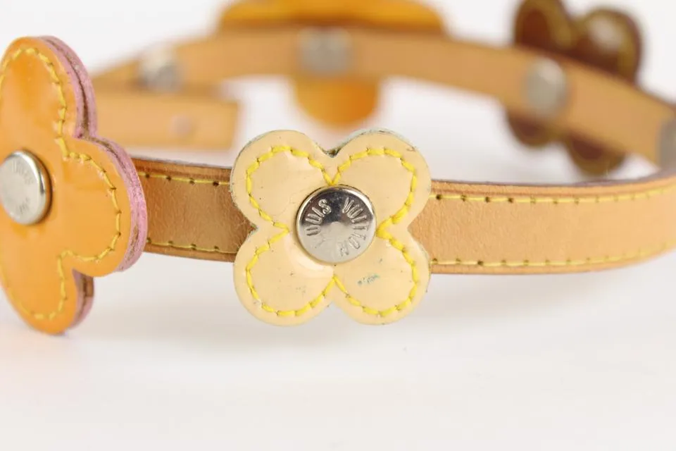 Louis Vuitton Multicolor Vernis Fleur x Vachetta Leather Belt Strap Bracelet 16LVS12