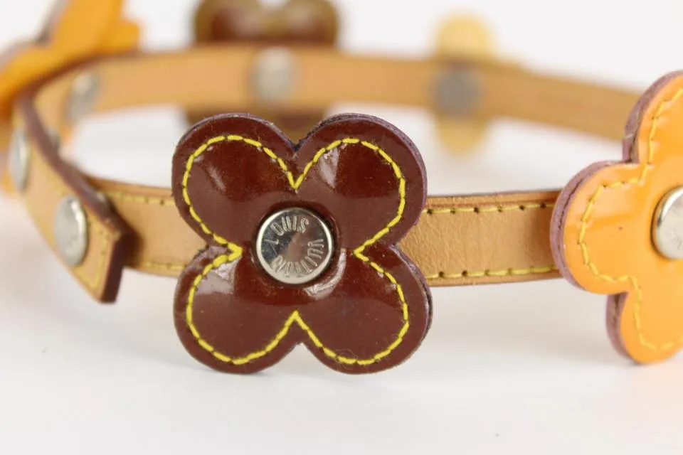 Louis Vuitton Multicolor Vernis Fleur x Vachetta Leather Belt Strap Bracelet 16LVS12