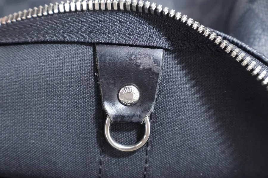 LOUIS VUITTON N41418 KEEPALL BANDOULIERE 45 DAMIER GRAPHITE CANVAS SILVER HARDWARE WITH STRAPS NO DUST COVER