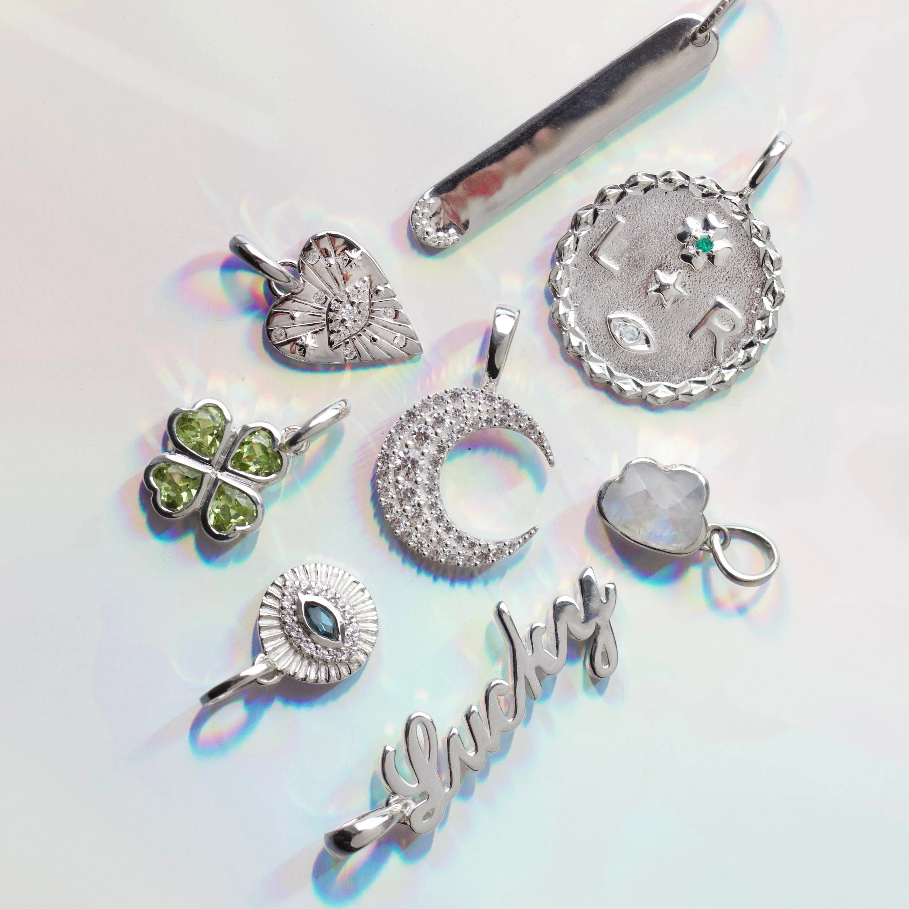 Louise Thompson Lucky Diamond Tag Charm