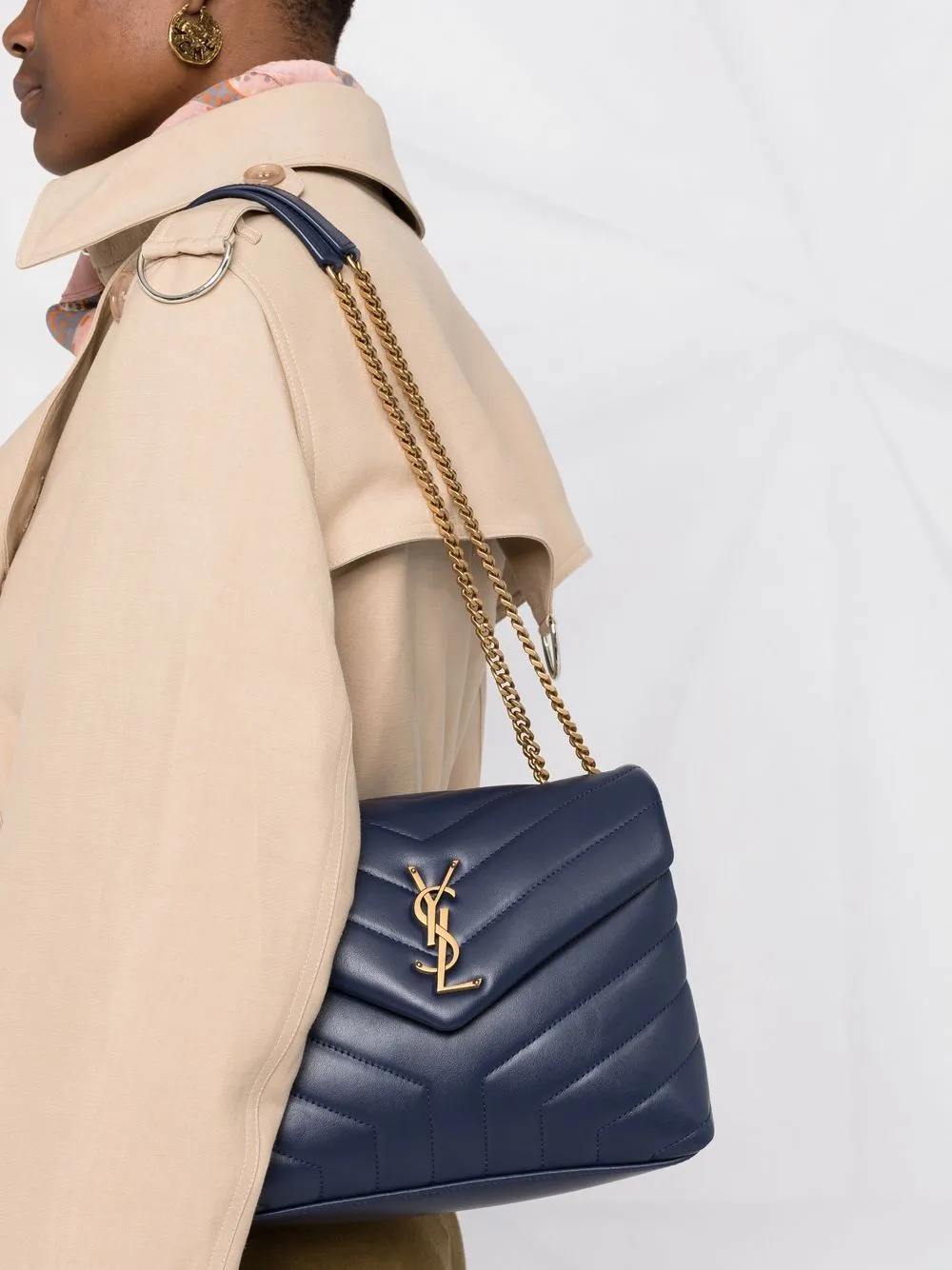Loulou Navy Small Shoulder Bag