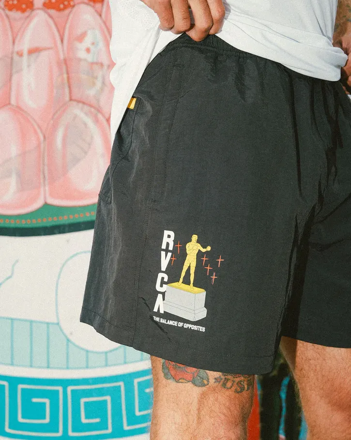 LUKE P OUTSIDER BASECAMP 16" ELASTIC WAIST SHORT  - BLACK