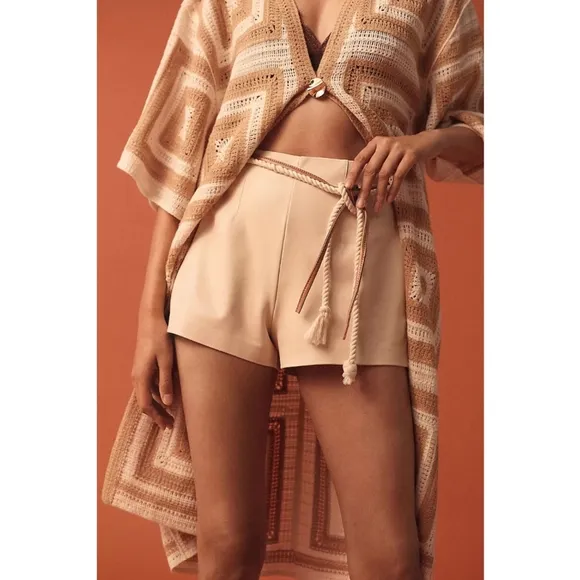 Maeve for Anthropologie Faux Leather Micro Shorts