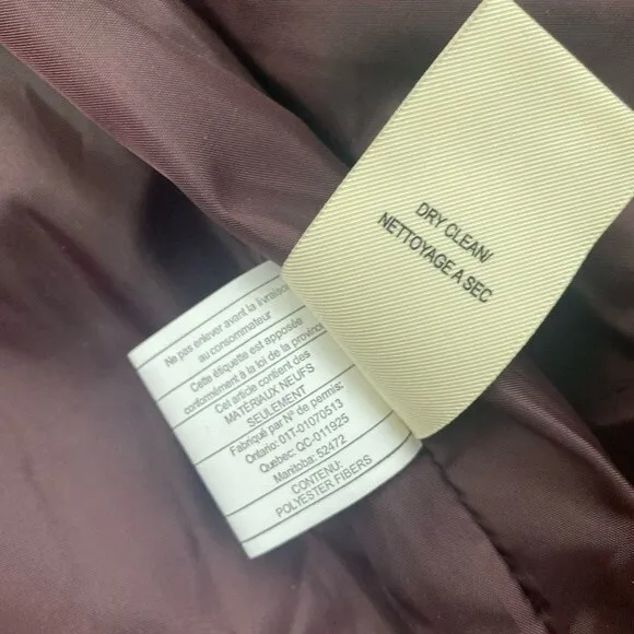 Maralyn &amp; Me Juniors Faux Fur Trim Asymmertical Hooded Maroon Coat Sz M …