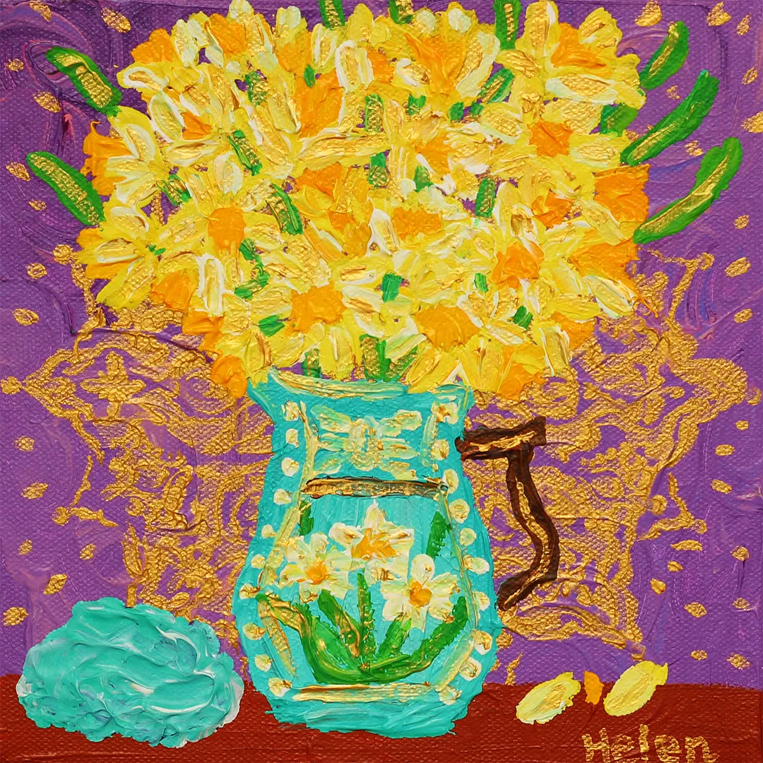 March Daffodil & Aquamarine