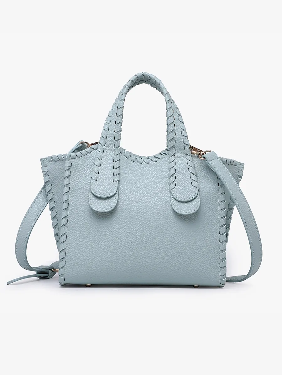 Marla Whipstitch Satchel - Sky Blue