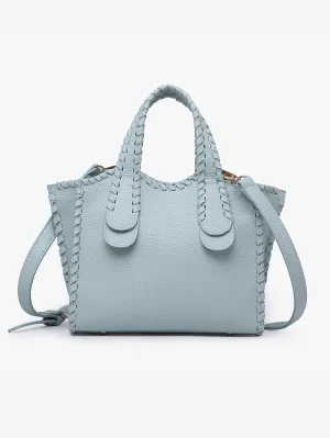 Marla Whipstitch Satchel - Sky Blue
