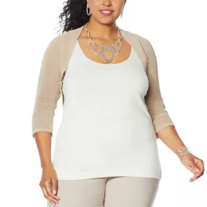 MarlaWynne WynneLayers Women's Plus Size Sweater Knit Shrug