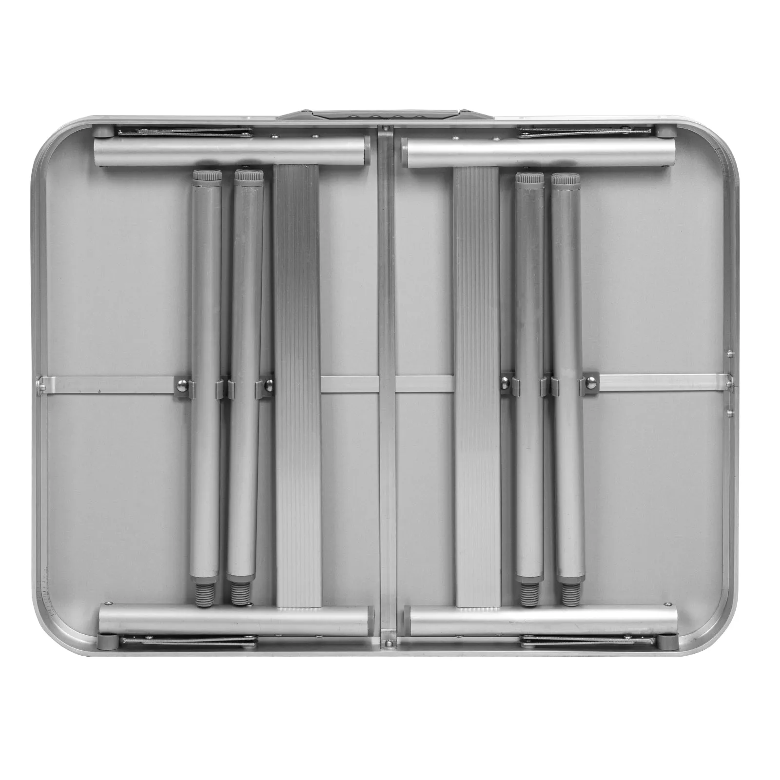 Masă Pliabilă pentru Camping din Aluminiu cu Blat MDF, Dimensiuni 600 x 450 x 250/590 mm - Palisad