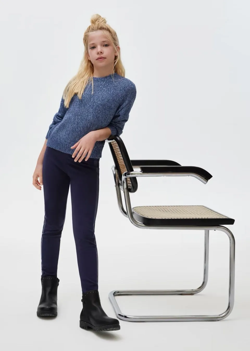 Mayoral Older Girls Detail Leggings 7743 Navy