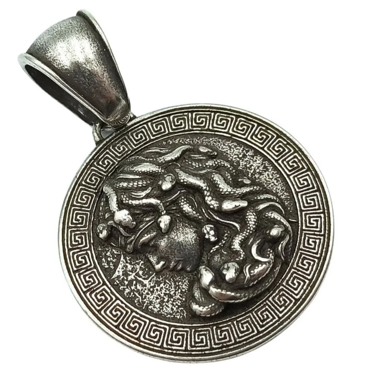Medusa Gorgon silver plated pendant