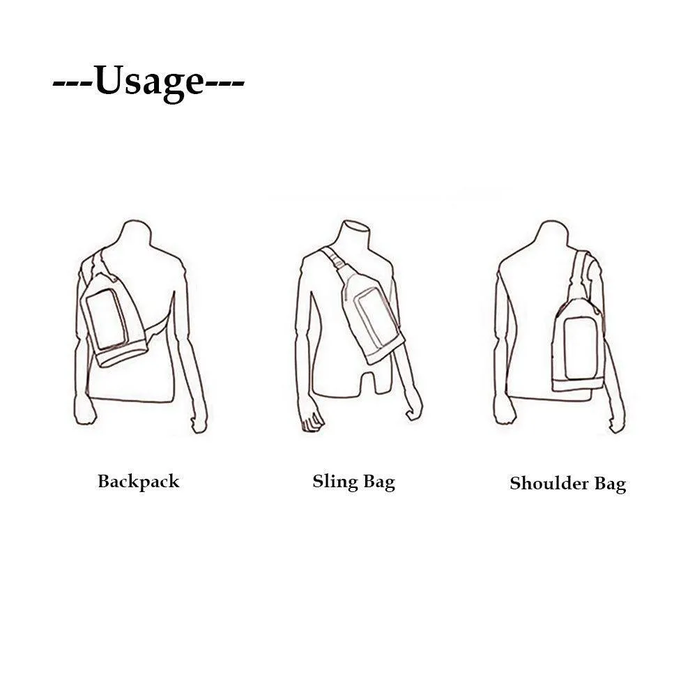 Men's Chest Pack Vintage Canvas Sling Bag