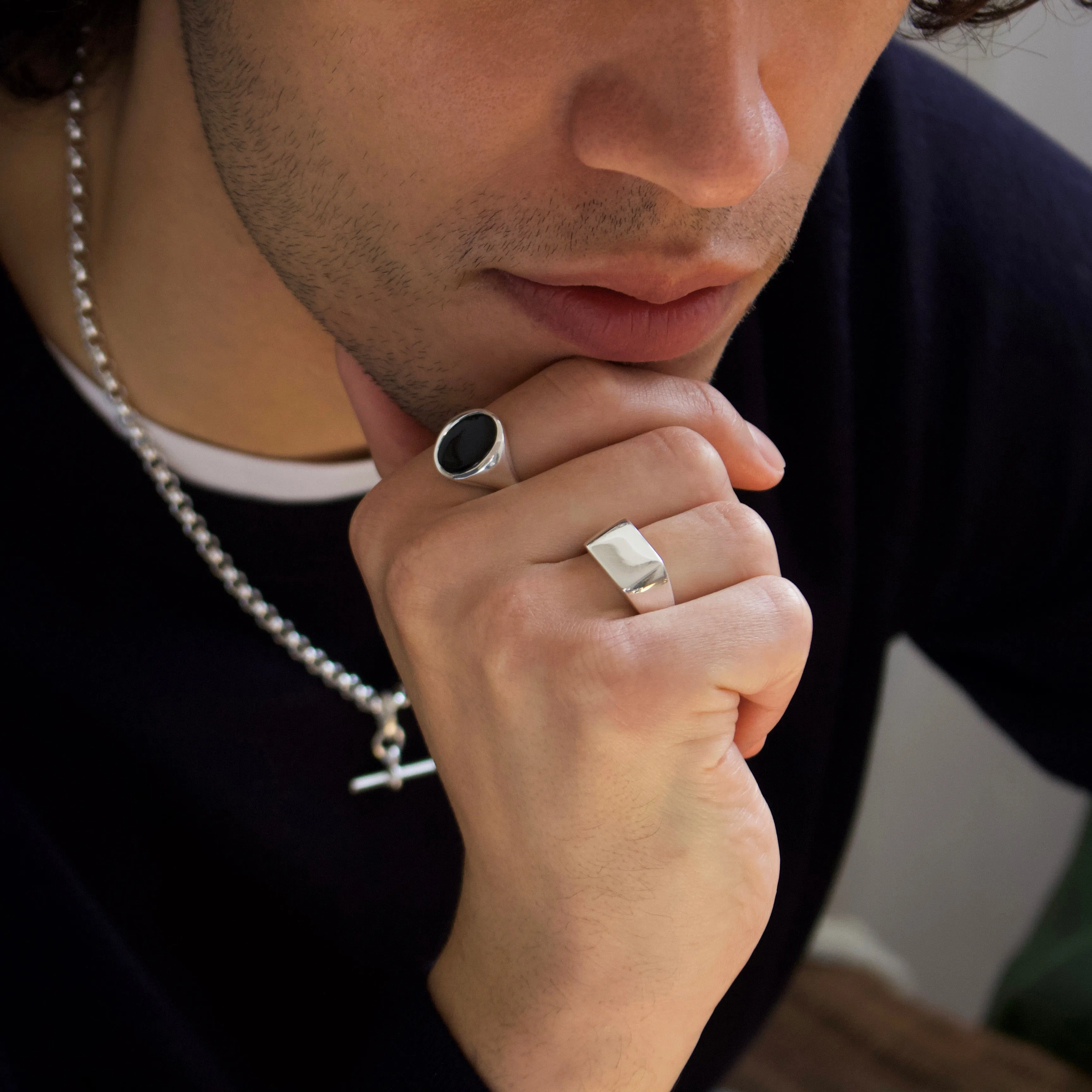 Mens Square Signet Ring