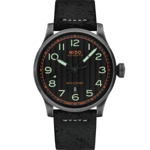 Mido Multifor Escape 44mm Watch Automatic Black Steel Finish Pvd Black Antique Sabbiato M032.607.36.050.09