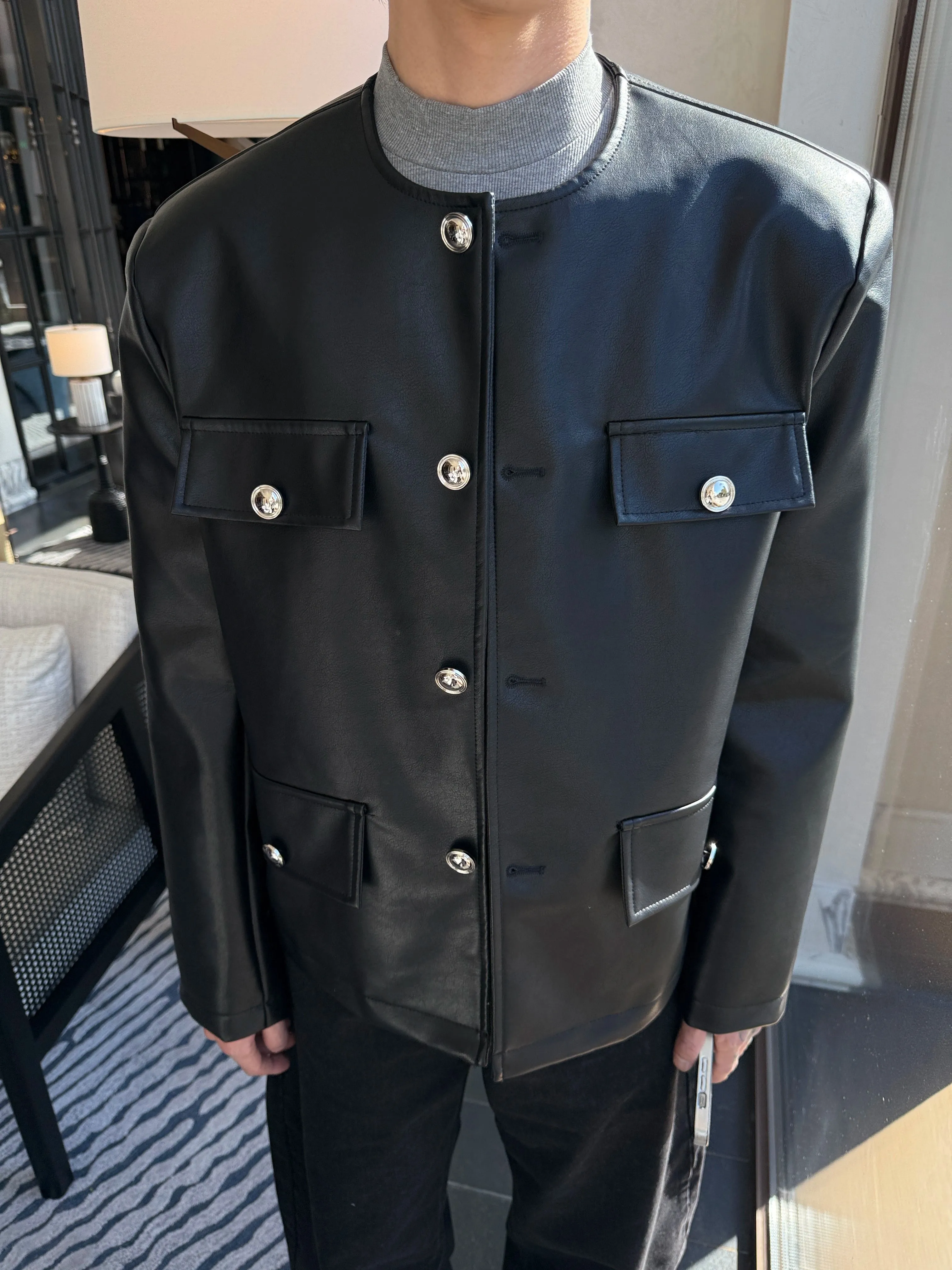 Motorcycle Style PU Leather Jacket