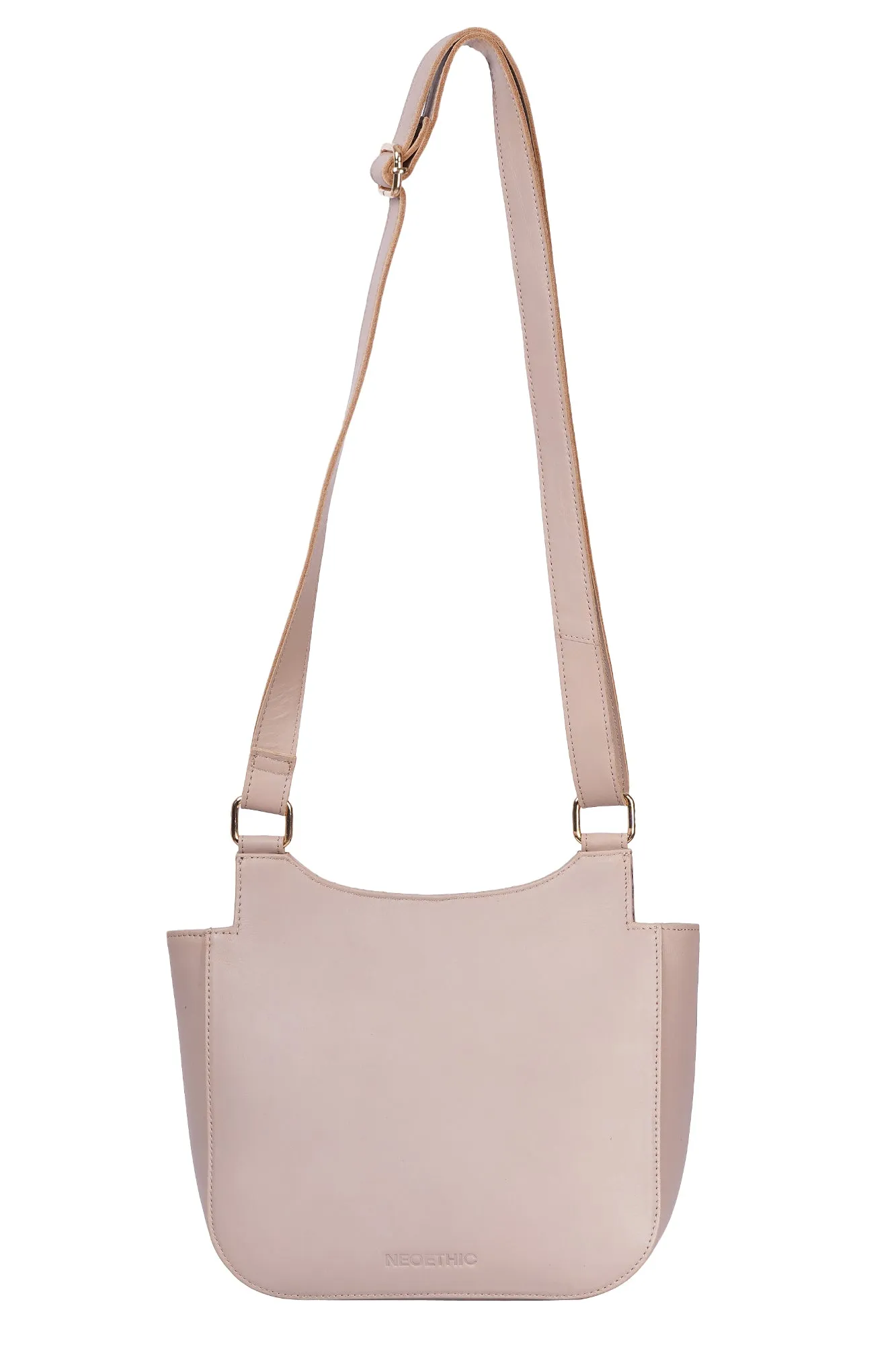 Mushroom Leather Quilted Crossbody Bag