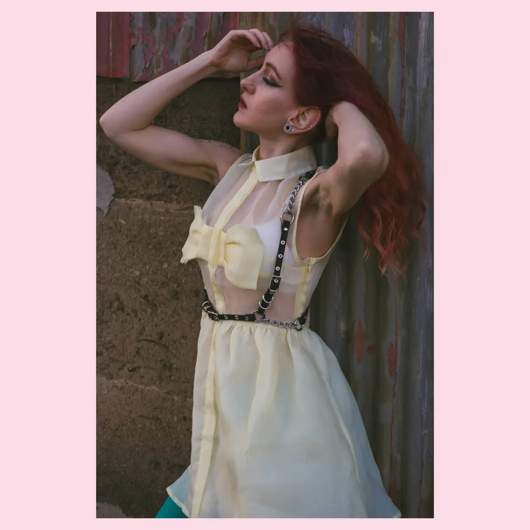 Neptune vegan or leather chain underbust harness