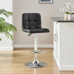 NEW IN BOX Hometrends Quilted Swivel Bar Stool, Hometrends Swivel Bar Stool, Adjustable Height, Black, Retails $74