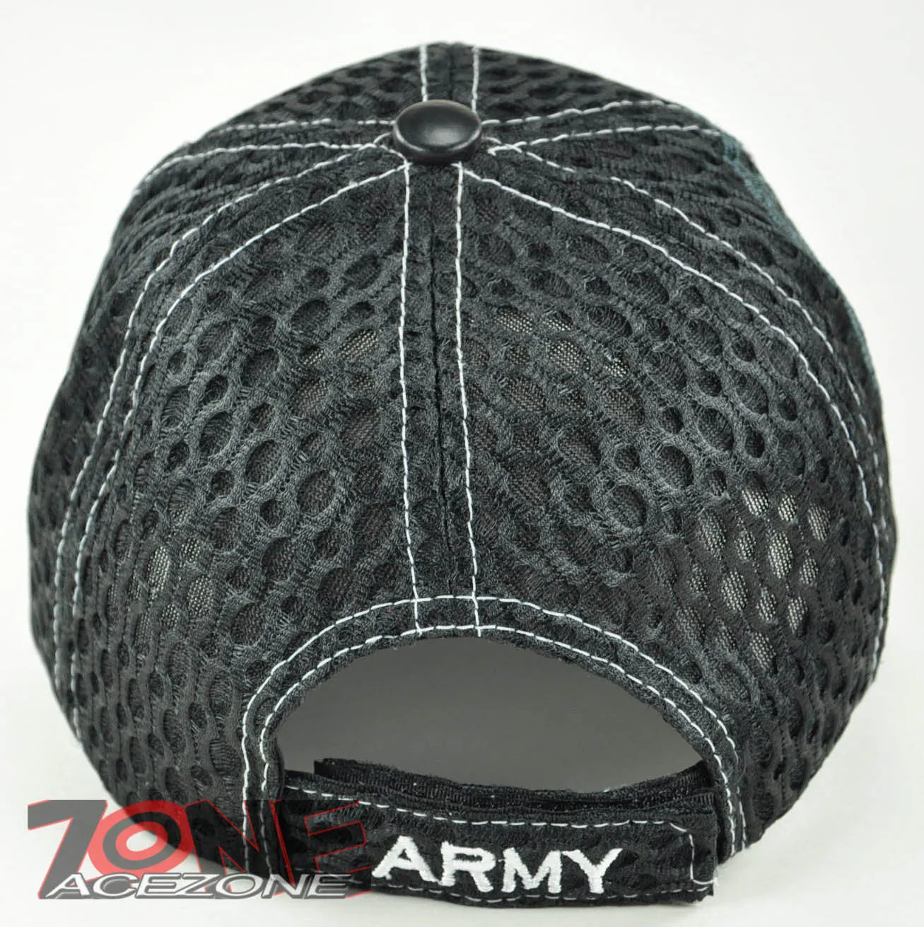 NEW! MESH W/LEATHER US ARMY SIDE US ARMY CAP HAT BLACK