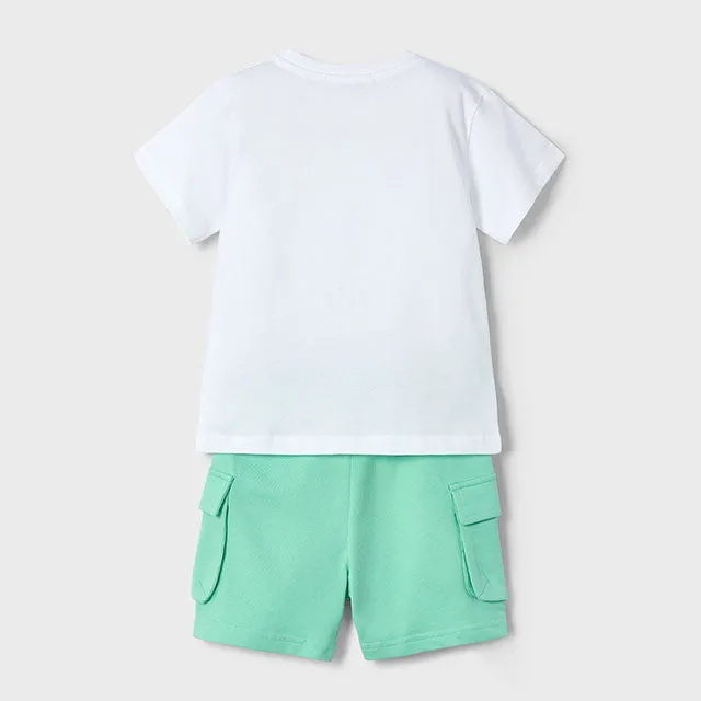 NEW SS25 Mayoral Boys Shorts Set 3605 Aqua/87