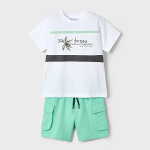 NEW SS25 Mayoral Boys Shorts Set 3605 Aqua/87