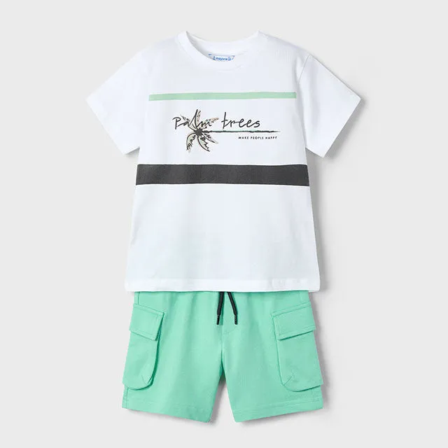 NEW SS25 Mayoral Boys Shorts Set 3605 Aqua/87