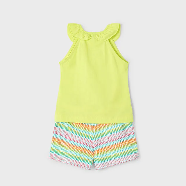 NEW SS25 Mayoral Girls Shorts Set 3214 Citrus/66