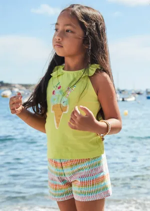 NEW SS25 Mayoral Girls Shorts Set 3214 Citrus/66