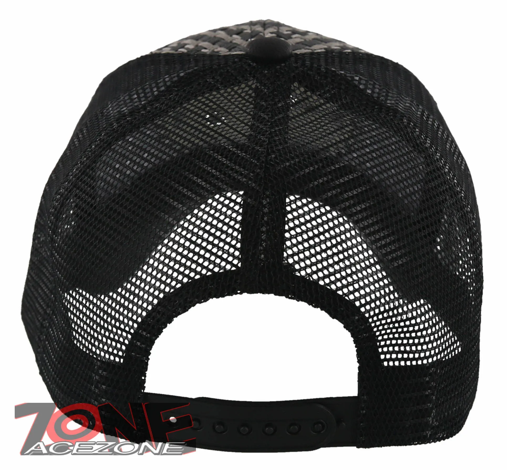 NEW! STRAW MESH METAL COBRA FAUX LEATHER BALL CAP HAT BLACK