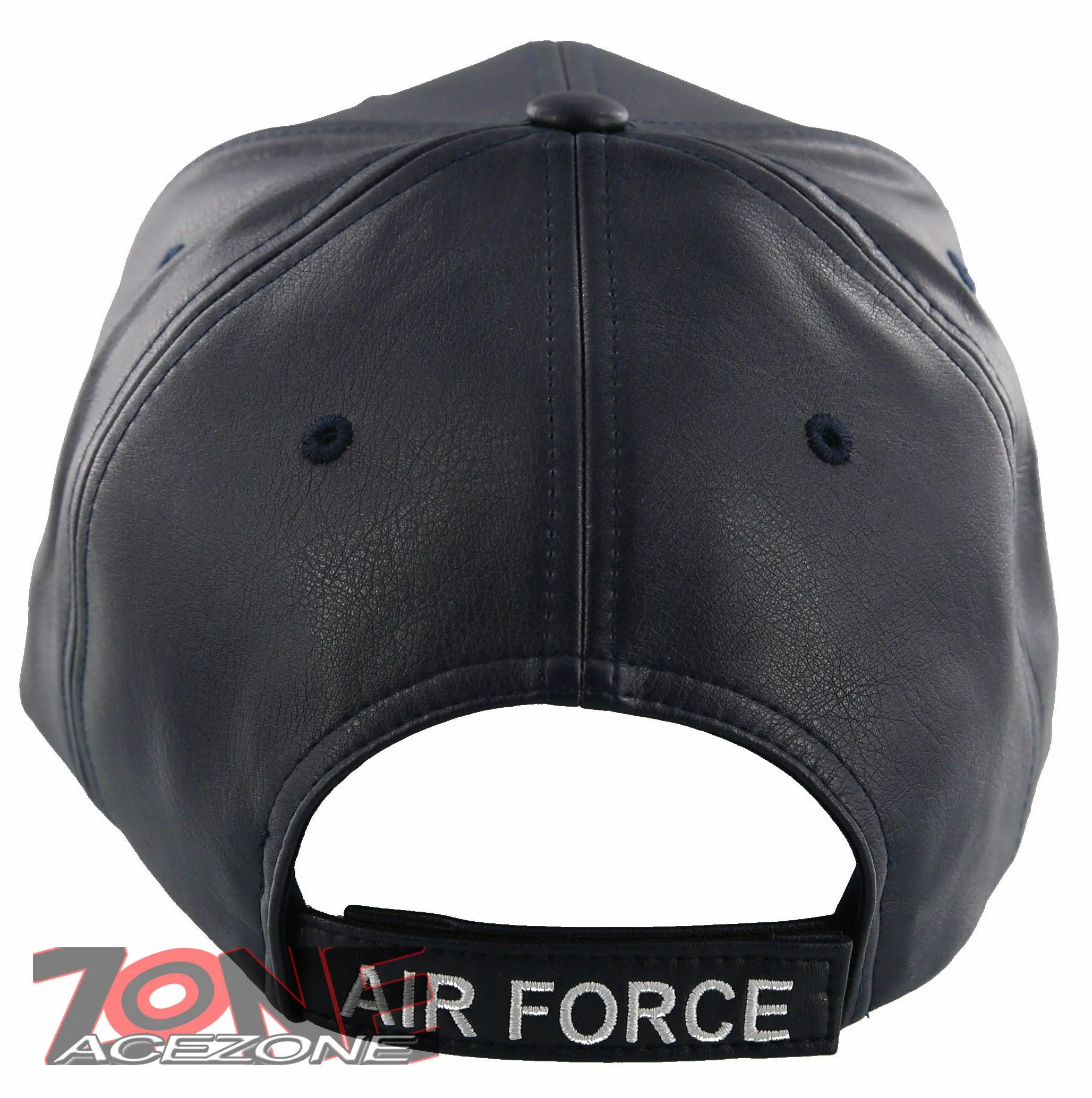 NEW! US AIR FORCE USAF LEAF FAUX LEATHER CAP HAT NAVY