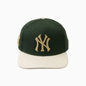 New York Yankees MLB Leather Visor Strapback Hat