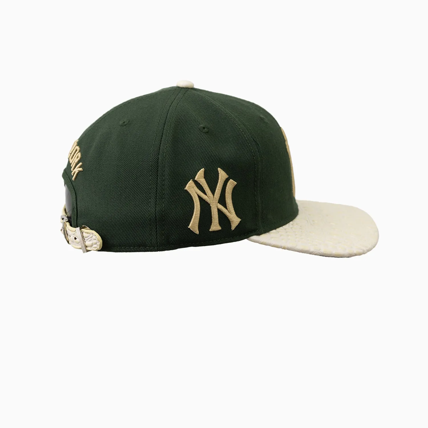 New York Yankees MLB Leather Visor Strapback Hat
