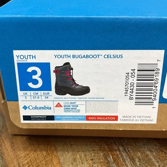 NIB Columbia Youth Bugaboot Celsius