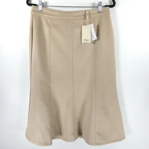 NWT ELIE. ELIE TAHARI FAUX SUEDE LEATHER Flare Hem Skirt ЕН341087 Size 10, 8