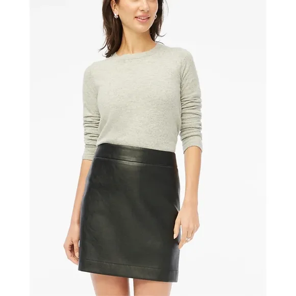NWT J.Crew Faux-Leather A-Line Mini Skirt Size 0