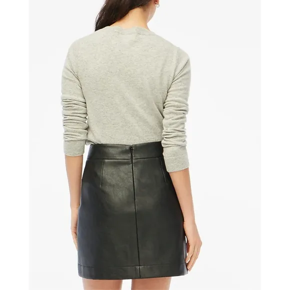 NWT J.Crew Faux-Leather A-Line Mini Skirt Size 0