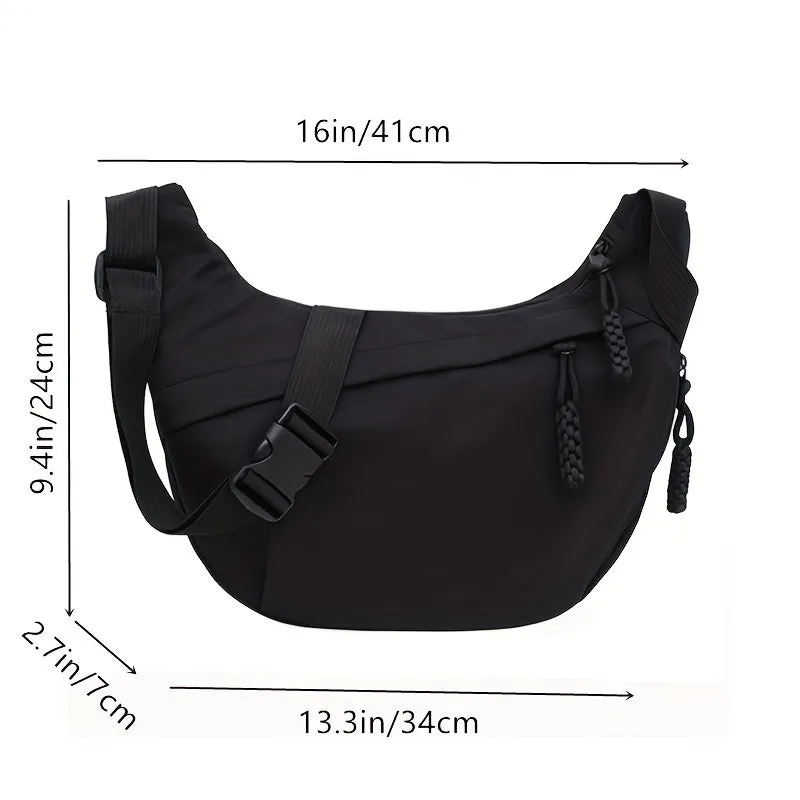 Nylon Crescent Moon Crossbody Bag
