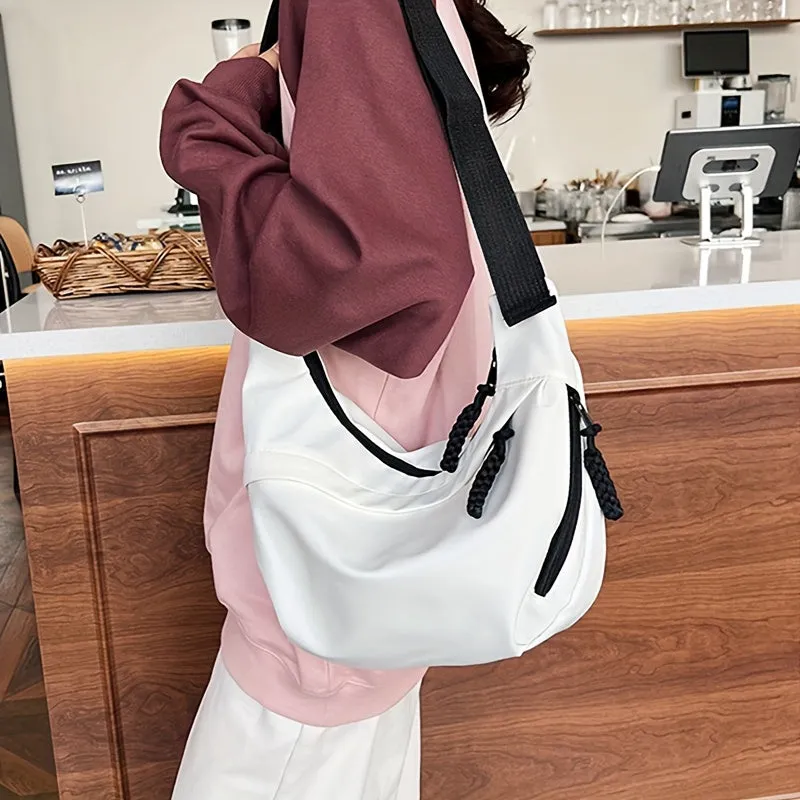 Nylon Crescent Moon Crossbody Bag