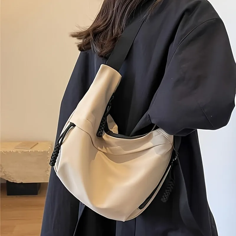 Nylon Crescent Moon Crossbody Bag