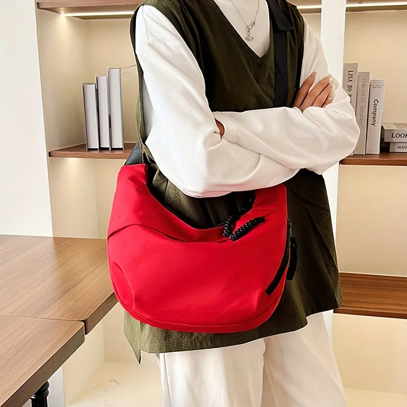 Nylon Crescent Moon Crossbody Bag