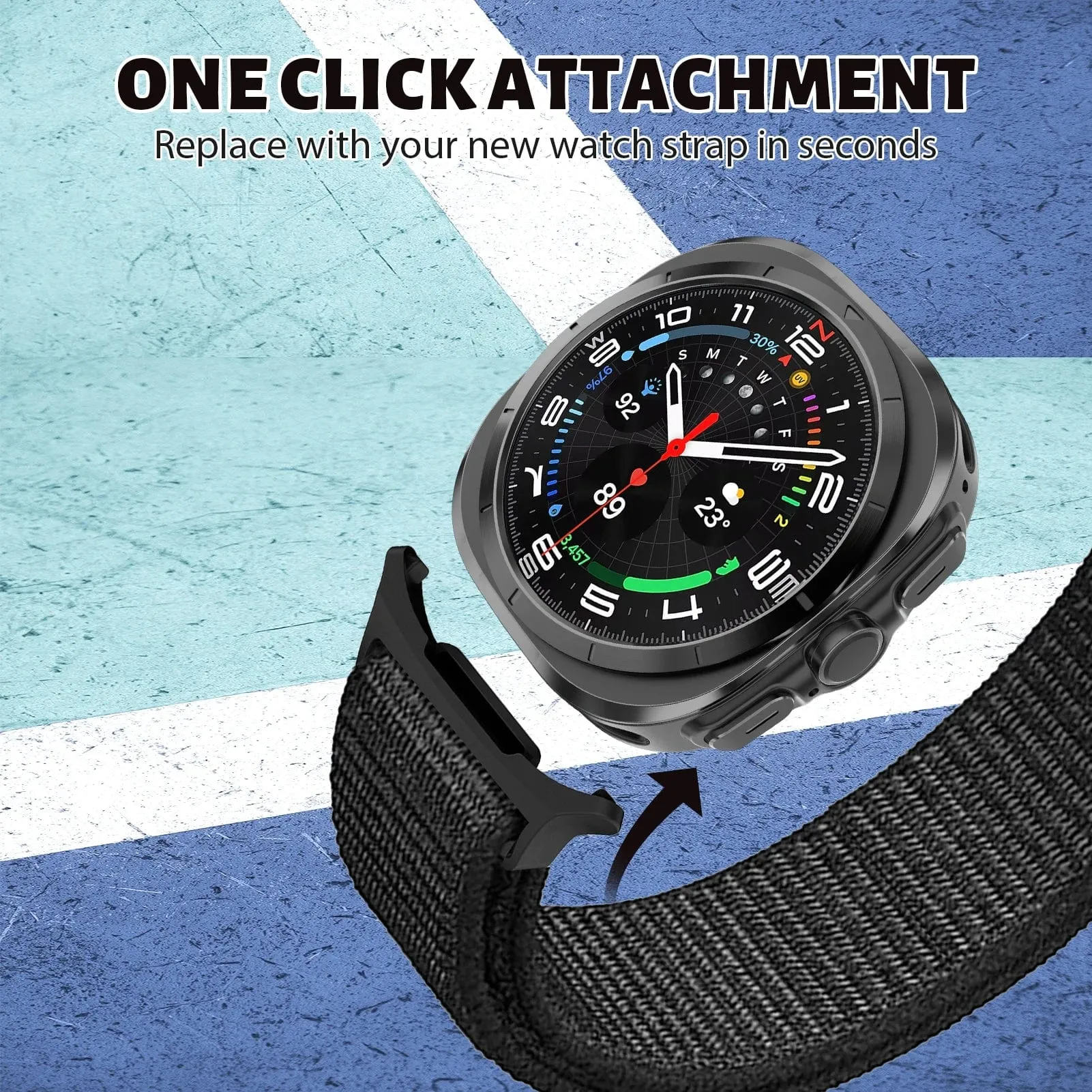 Nylon Sports Watch Band For Samsung Watch 7 Ultra