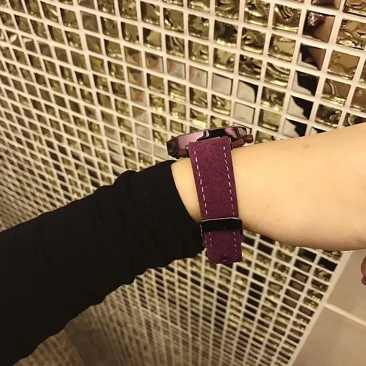 Octagonal Mirror Leather Strap Women's Watch