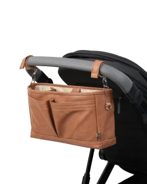 OiOi - Vegan Leather Stroller Organiser/Pram Caddy - Tan