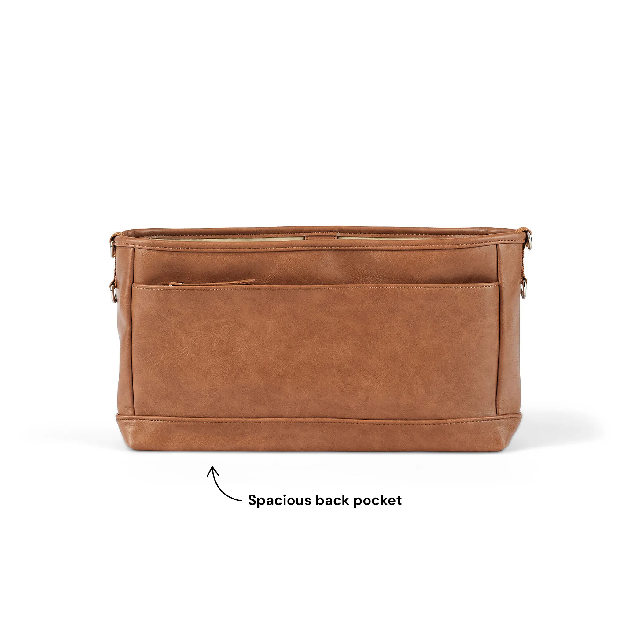OiOi - Vegan Leather Stroller Organiser/Pram Caddy - Tan