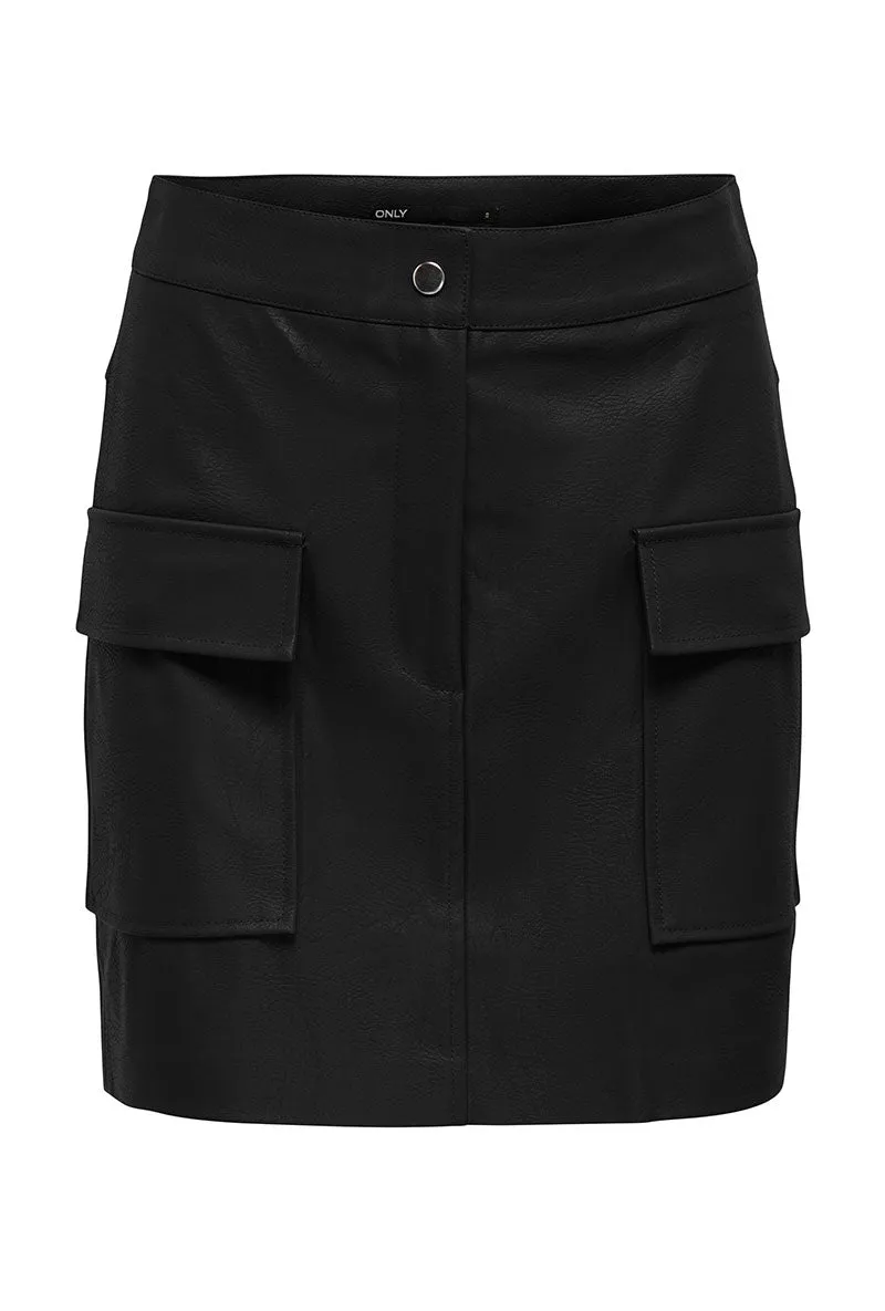 ONLY VERA FAUX LEATHER SKIRT